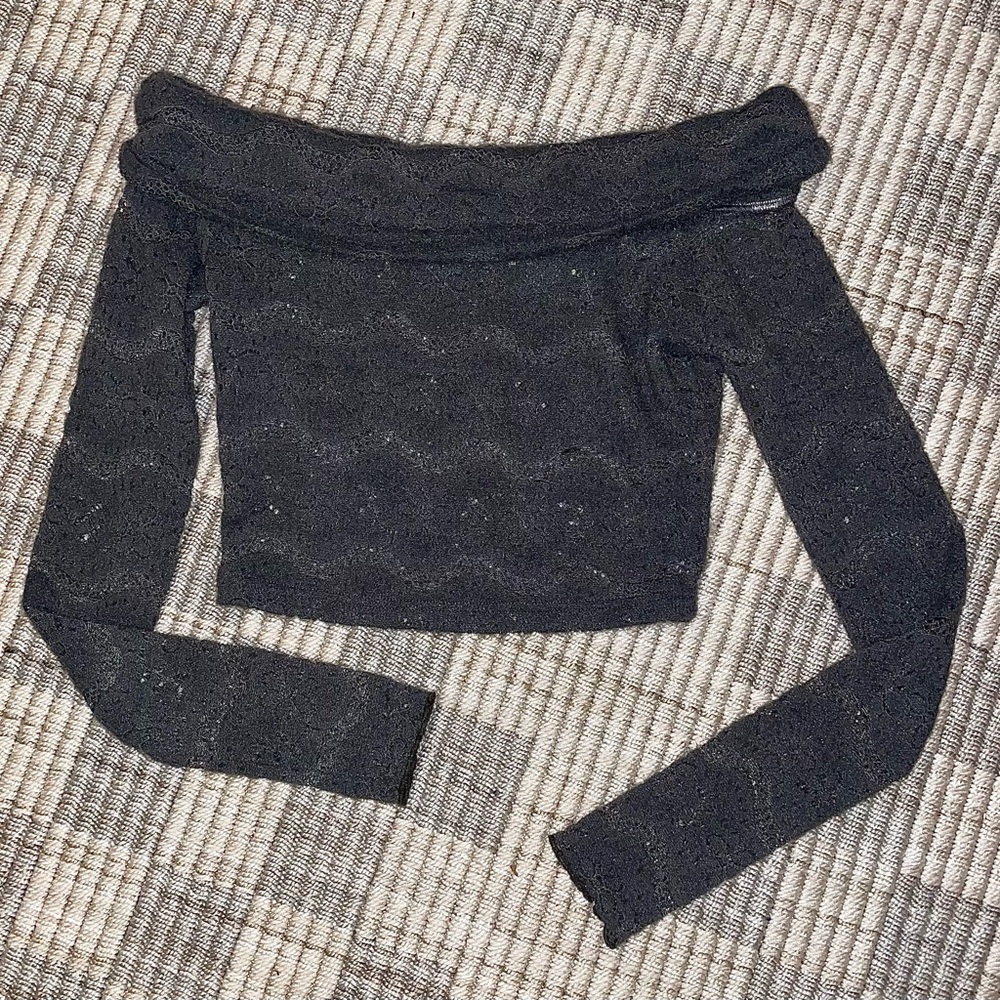 Urban Outfitters Charcoal Off-Shoulder Sweater